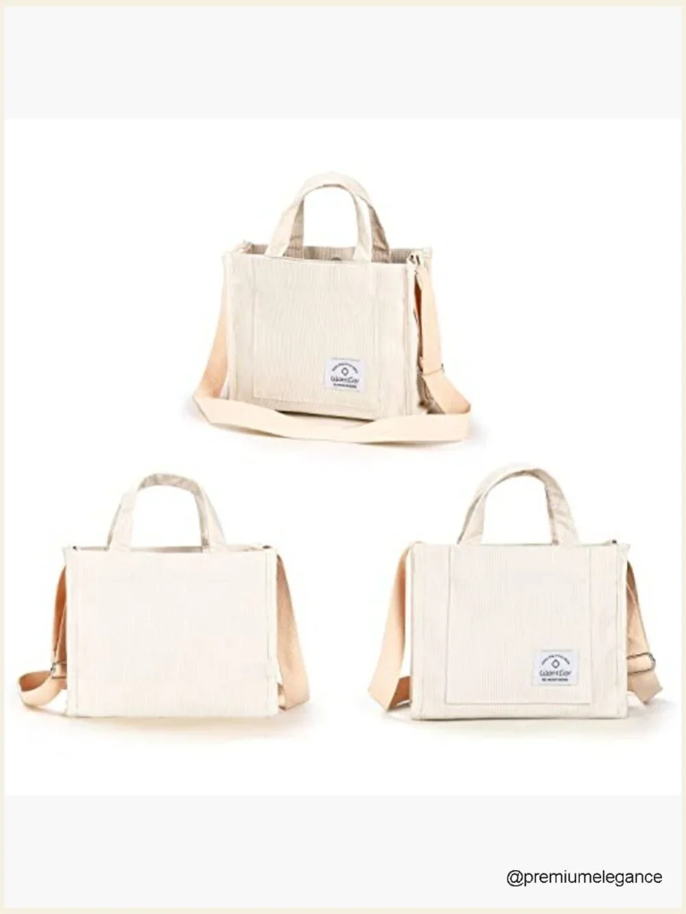 Corduroy Tote Bag Crossbody Shoulder Hobo Satchel Purse